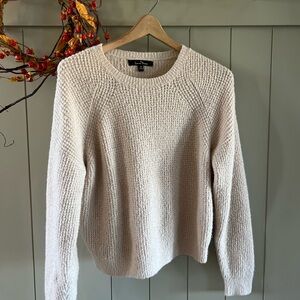 Love Tree Women's Cream Crew Neck Sweater